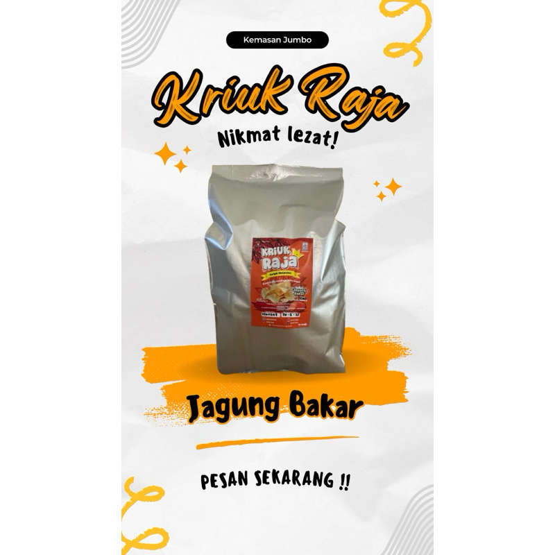 

Jumbo 300 Gr Kriuk Raja Keripik Singkong Jagung Bakar