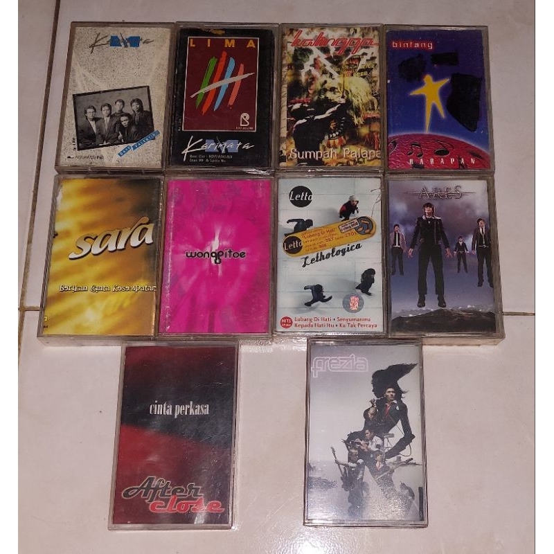 kaset pita KARIMATA-Dave Valentin / KARIMATA-Lima / KALINGGA-Sumpah Palapa / BINTANG-Harapan (2) / S