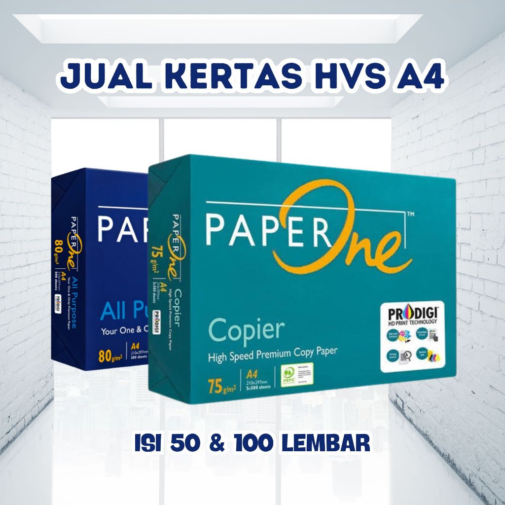 

KERTAS HVS A4 ECERAN TERMURAH MERK PAPER ONE 75 GSM & 80 GSM