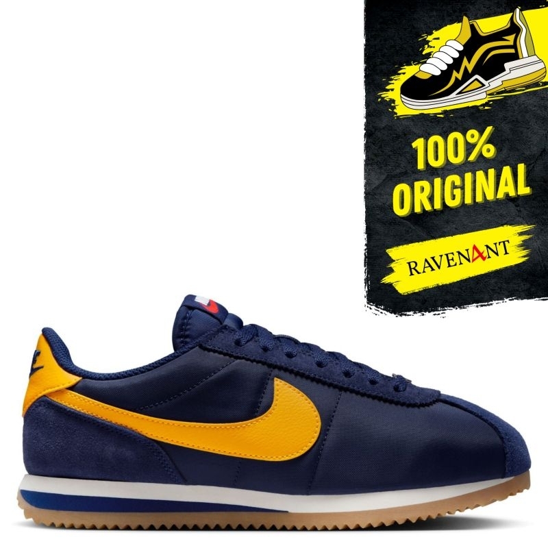 NIKE Cortez Textile Michigan Midnight Navy ORIGINAL - Sepatu Sneakers Wanita