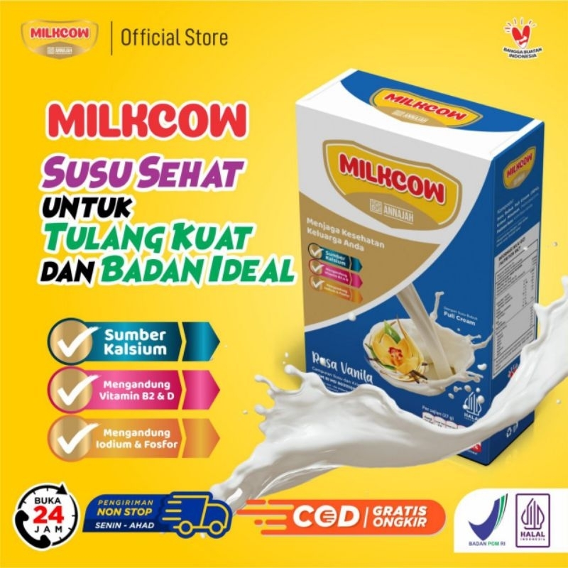 

Susu sapi Bubuk milkcow 500gr Susu penambah nafsu makan BPOM rasa vanila