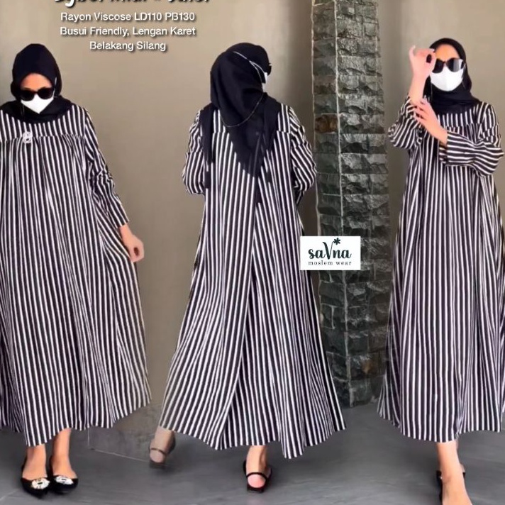 BISA COD LYBEL MIDI SALUR by SAVNA  GAMIS KATUN SALUR GARIS TERBARU