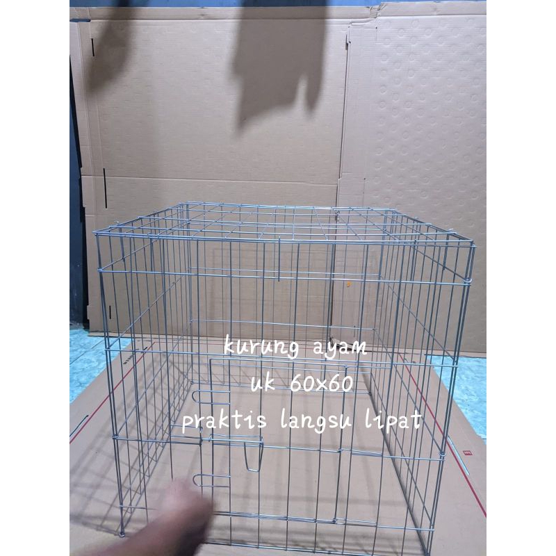 kurung ayam minimalis praktis tinggal lipat uk 60x60×60