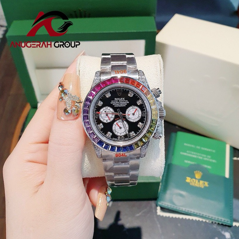 Rolex Daytona Rainbow Automatic Body Swiss Eta 41mm Men's Diamond Watch Set