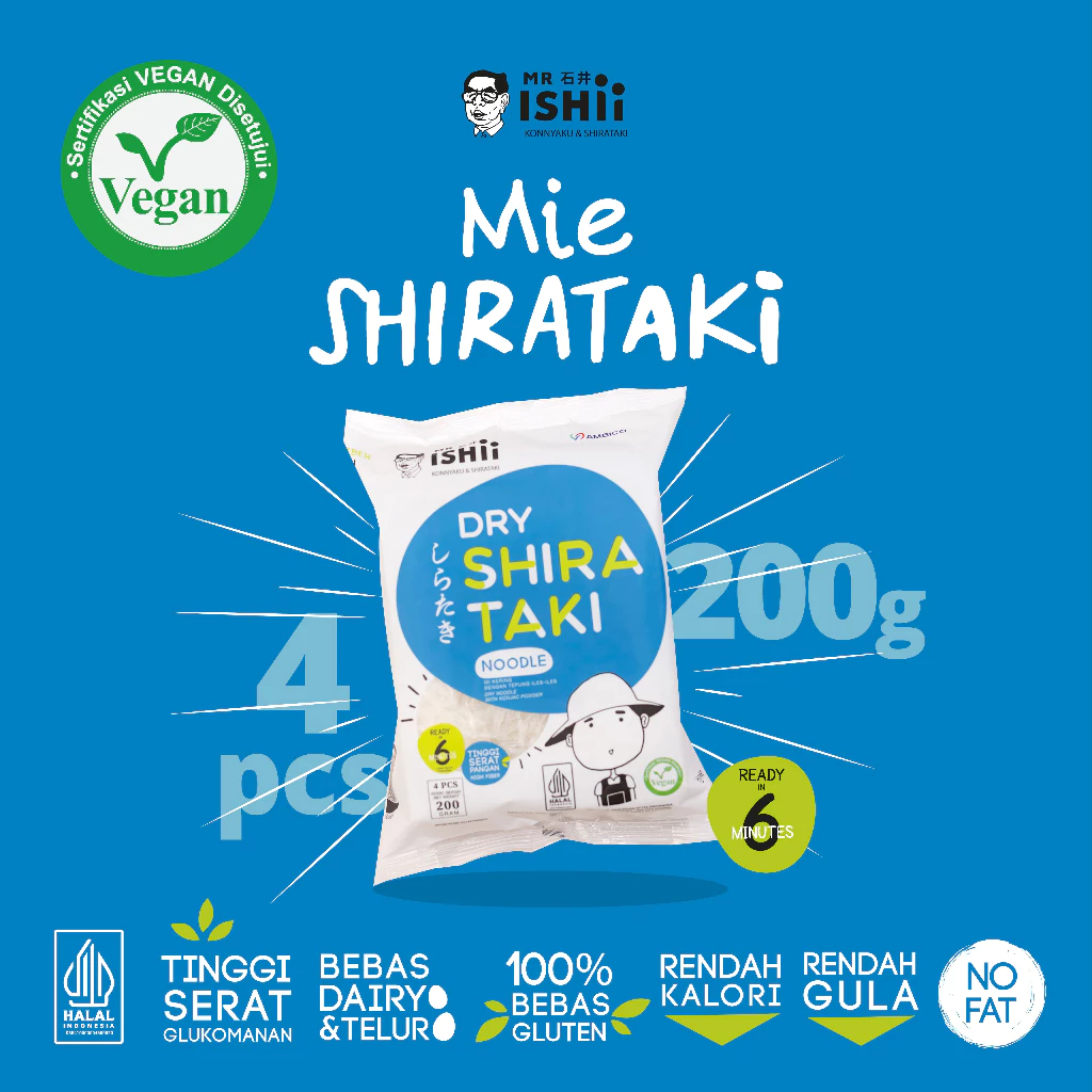 

Mie Shirataki Kering | Dry Shirataki Noodle 200gr Cocok Untuk Diet Keto