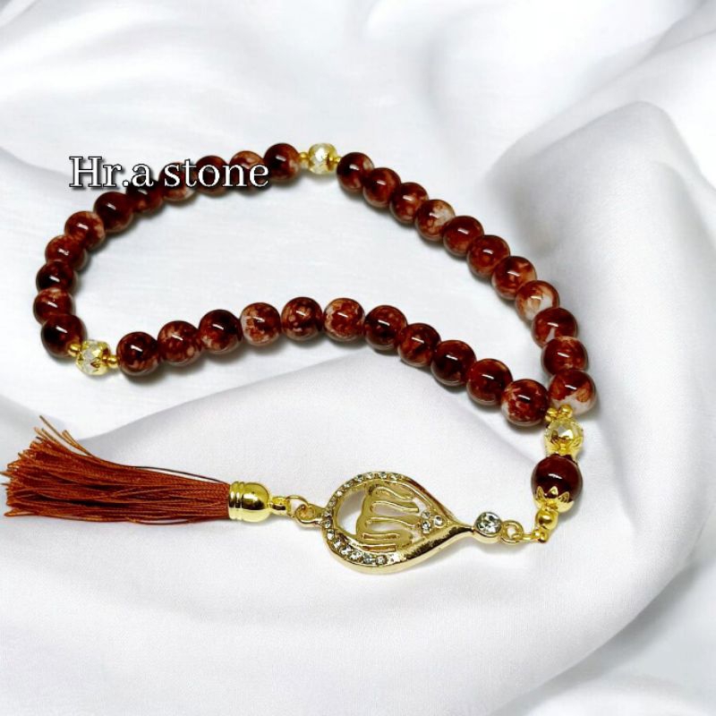 TASBIH BATU PIRUS SYRUP+LAFADZ ALLAH 10MM 33 BUTIR