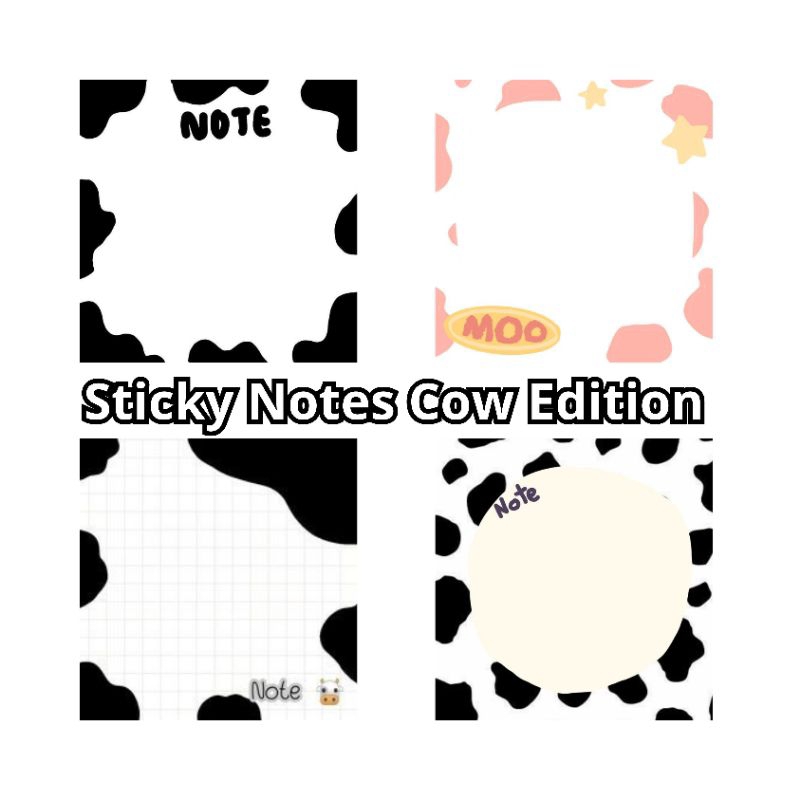 

Sticky Notes Memo Pad aesthetic | Cow edition