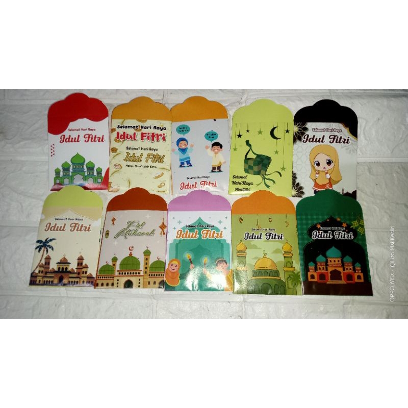 

( 100 pcs ) Amplop lebaran Motif Muslim . 1 pack isi 10 pcs