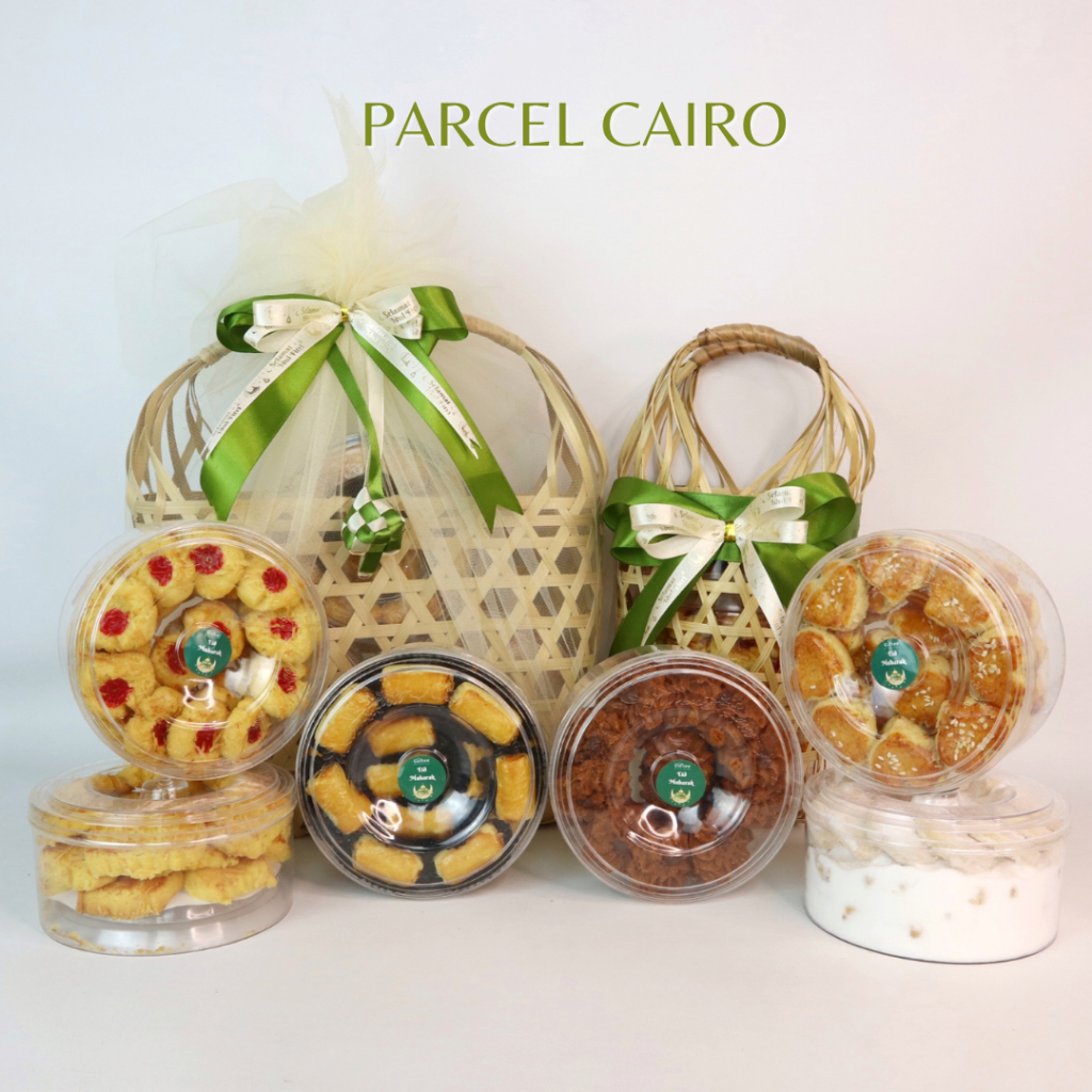 

PROMO HAMPERS LEBARAN CAIRO PARCEL SET KUE KERING KERANJANG TAS JINJING PREMIUM COOKIES NASTAR ENAK