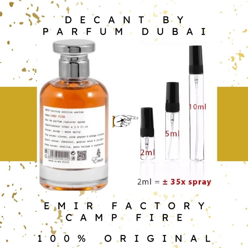 Decant Parfum Emir Factory Camp Fire EDP For Unisex
