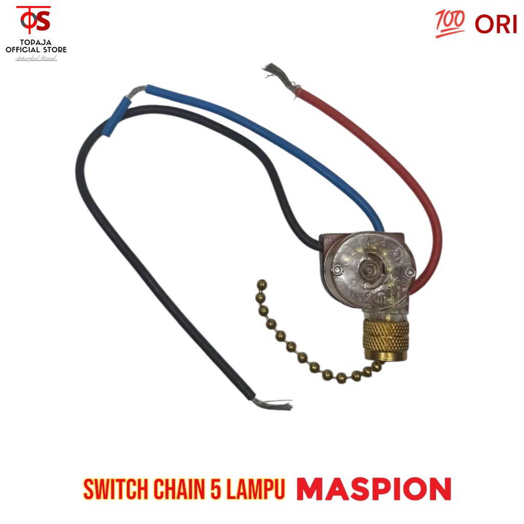 Switch Saklar Chain 5 Lampu Kipas Angin Plafon MASPION UCHIDA - Saklar Lampu Kipas Angin MASPION