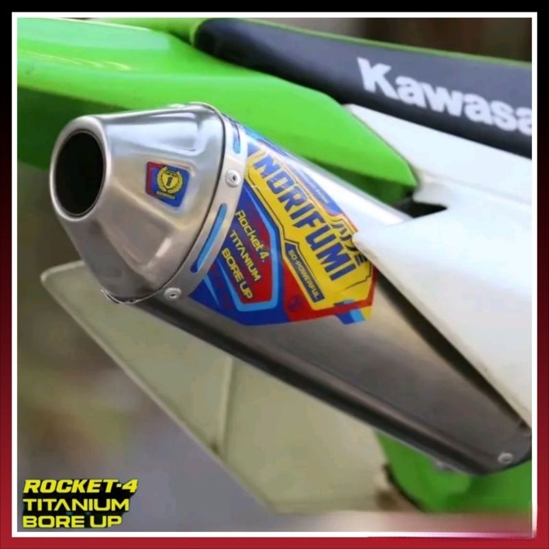 KNALPOT NORIFUMI ROCKET 4 TITANIUM BORE UP STAINLESS PNP KLX 150/BF CRF 150L D-TRACKER YAMAHA WR155