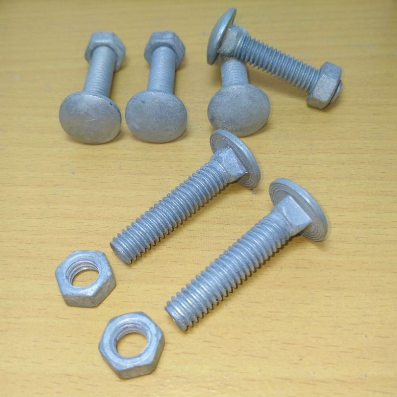 baut payung hdg 5/16x2" baut cb 8mm kasar carriage bolt 5/16 galvanis hotdip