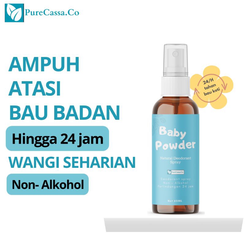 Natural Deodorant Tawas Spray Organik Penghilang Bau Badan Alami 60 Ml by Purecassa