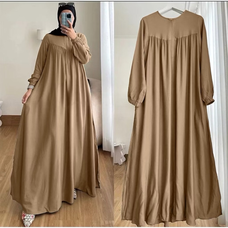 gamis fuji ld 120,130,140,140 gamis rayon twil polos jumbo oversize panjang 4xl,5Xl
