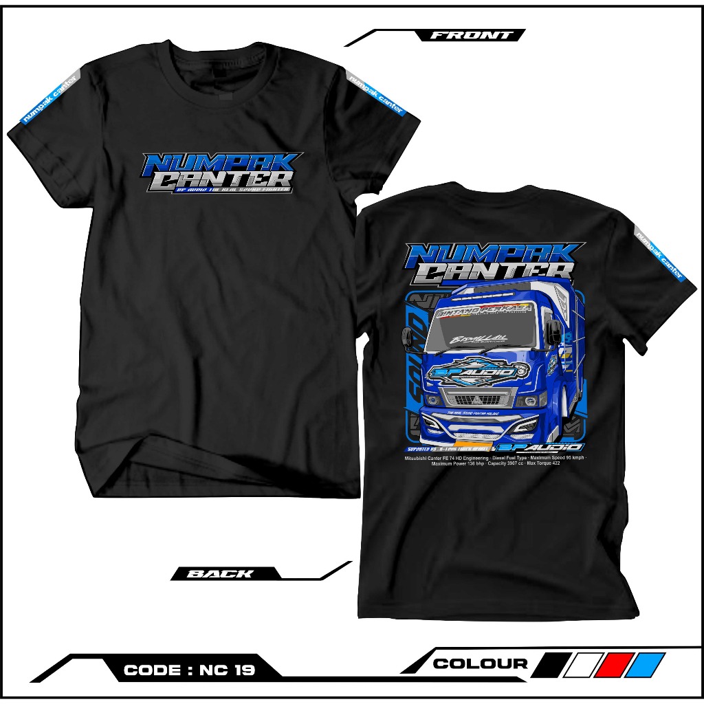 Cod Kaos Truk Canter Sound Balap Bp Audio NC019 Lengan Pendek Oblong  Unisex Atasan Dewasa Sablon Dt
