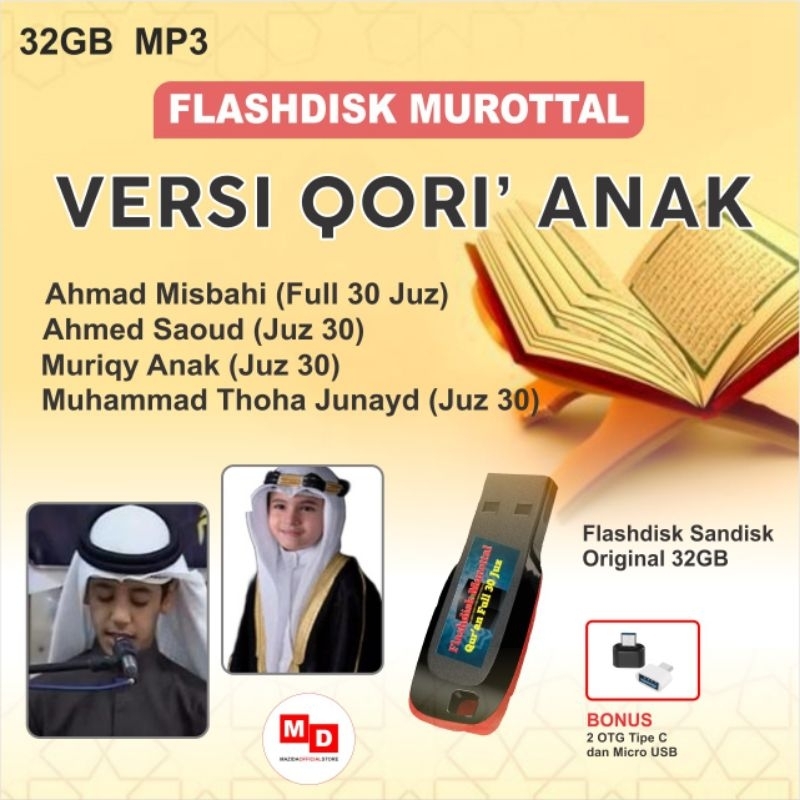 Flashdisk Murattal Quran Qori’ Anak Versi Qori Cilik Mp3