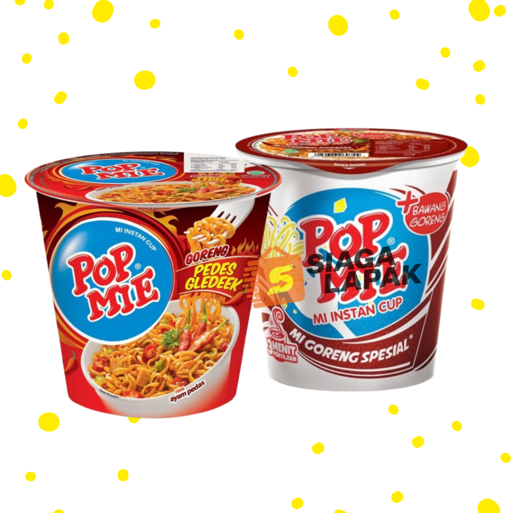 

Pop Mie GORENG 80gr All Varian Goreng Spesial Pedas Gledek