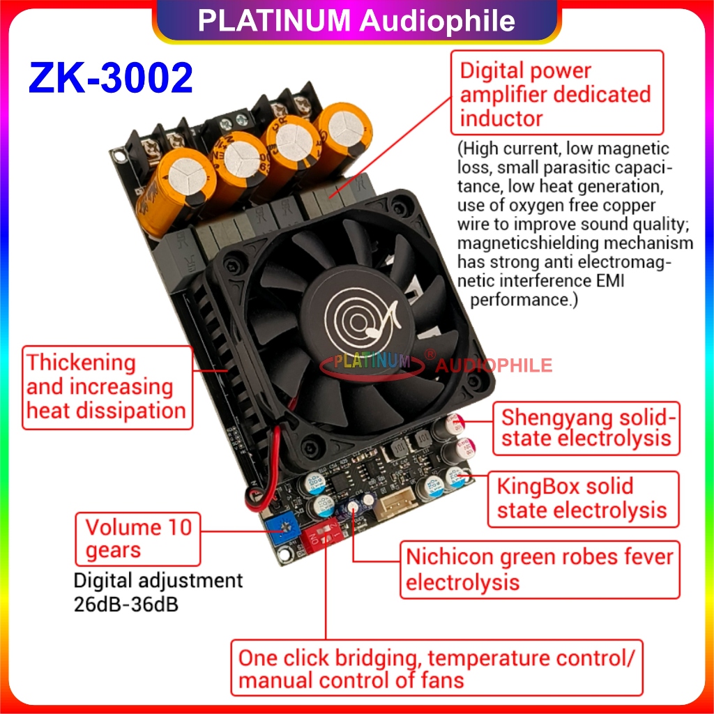 ASLI TPA3255 Amplifier Class D 600W Stereo / BTL Bridge Hifi HD Sound High Power Original Wuzhi