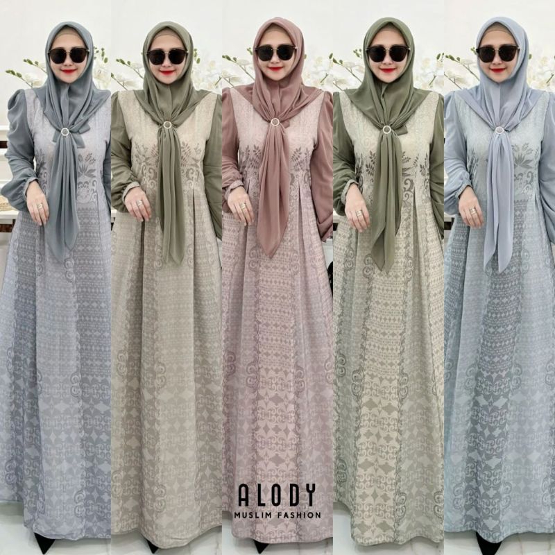 Gamis terbaru yolanda dress set hijab vol 3 by alody