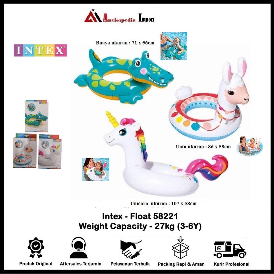Intex Pelampung Renang Anak - Ban Renang Anak Intex Motif Hewan 58221 - Pelampung - Pelampung Anak -