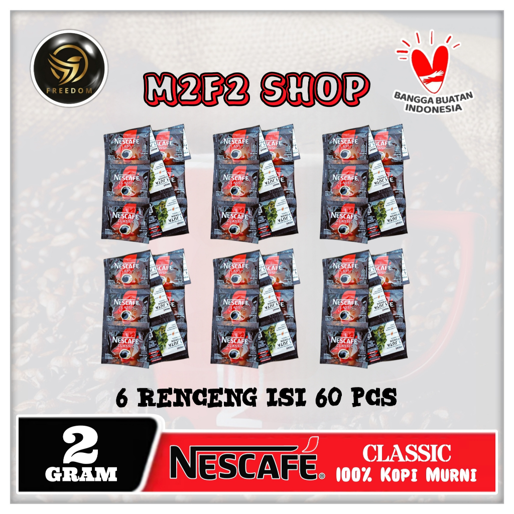 

Kopi Nescafe Classic 100% Kopi Murni Sachet - 2 gr (Kemasan 6 Renceng)