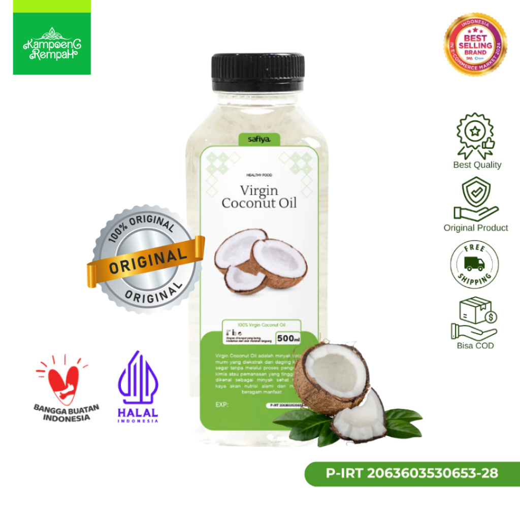 

COD Safiya Virgin Coconut Oil VCO Minyak Kelapa Murni Premium 500ml 250ml 100ml