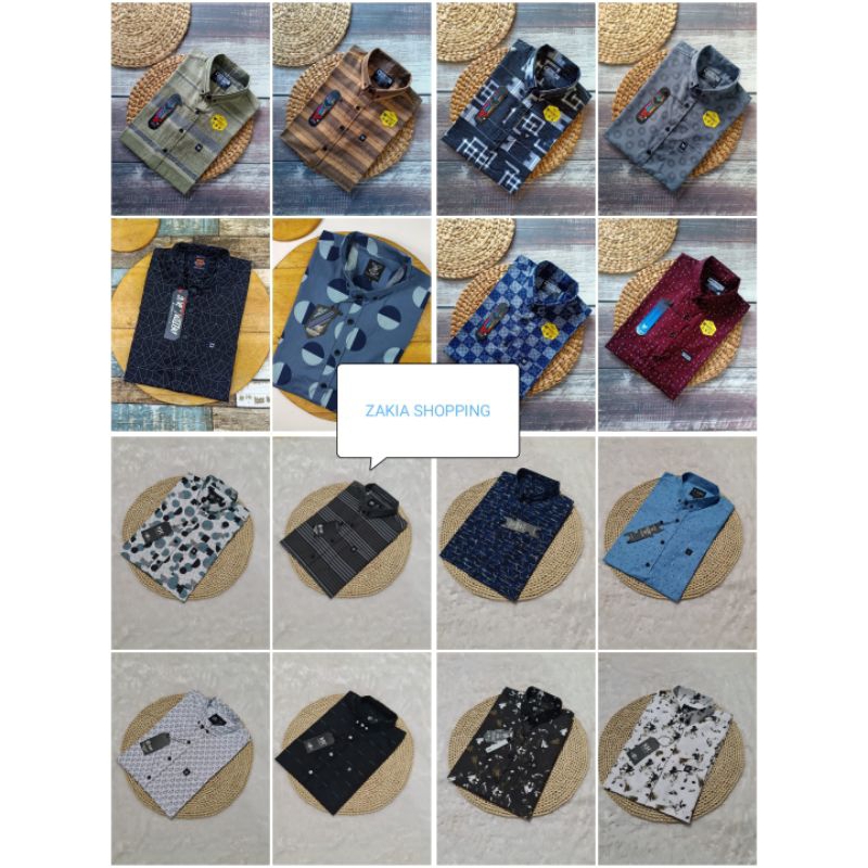 grosir kemeja pendek merk aif,redblit,njc,glory (MOTIF RANDOM BAGUS) bahan katun 40s,rayon twill dll