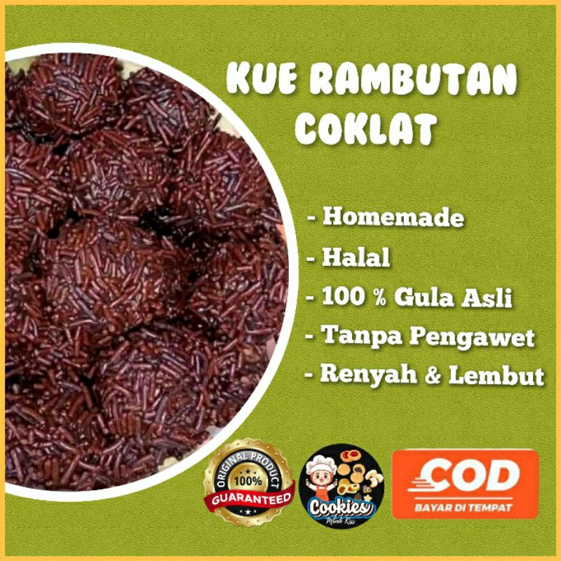 

(COD) Kue Kering Lebaran Coklat Rambutan/ Kue Kering Coklat Rambutan Homemade Isi 250g & 500g