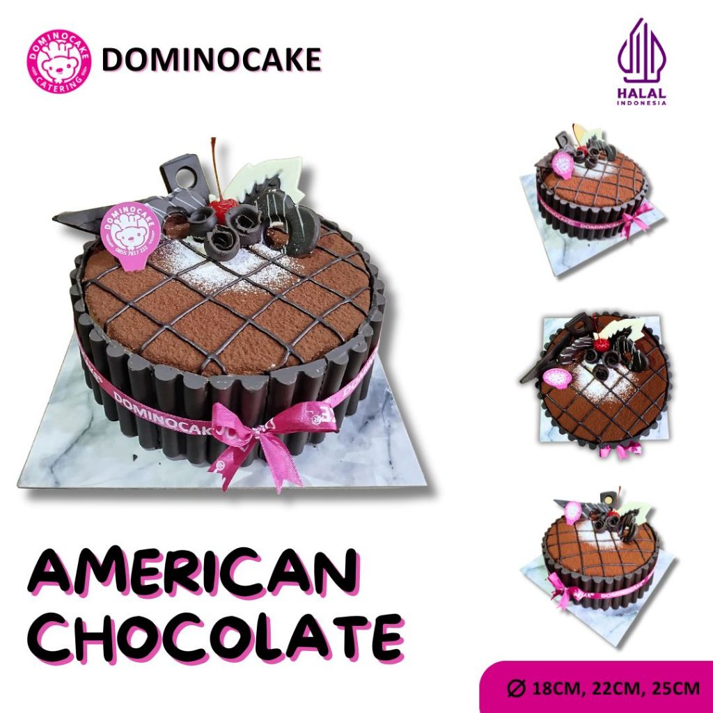 

Dominocake | American Chocolate Bulat | Kue Ulang Tahun