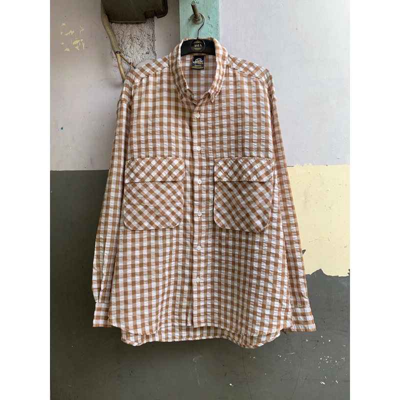 kemeja frizm works fatigue gingham check preloved