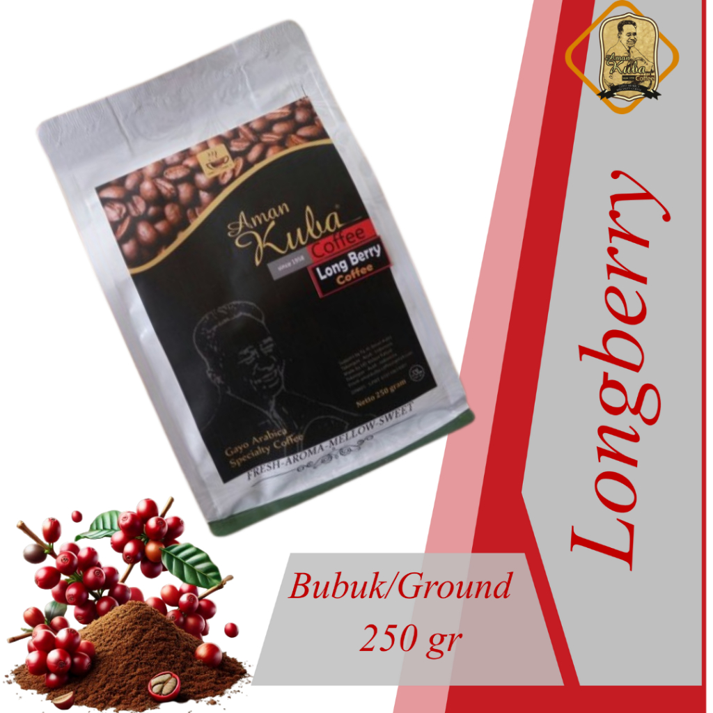 

Aman Kuba Coffee II Gayo Arabika Aceh Takengon Longberry Premium 100% Asli II Bubuk II 250g