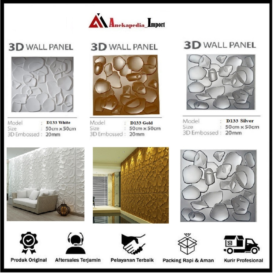 Wallpaper Dinding - Wallpaper 3D - Tridi Wallpaper - PVC Wallpanel D133 - Stiker Dinding 3D - Stiker