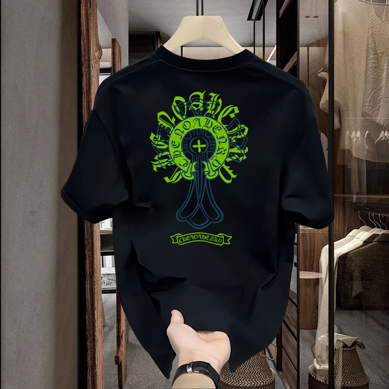 2025 pasang baru musim panas musim panas katun kelas atas kaos lengan pendek pria tren kemeja lengan