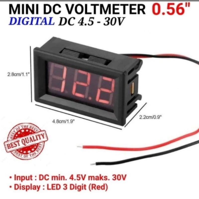 Voltmeter Digital 0.56" Merah Digital Voltmeter Red
