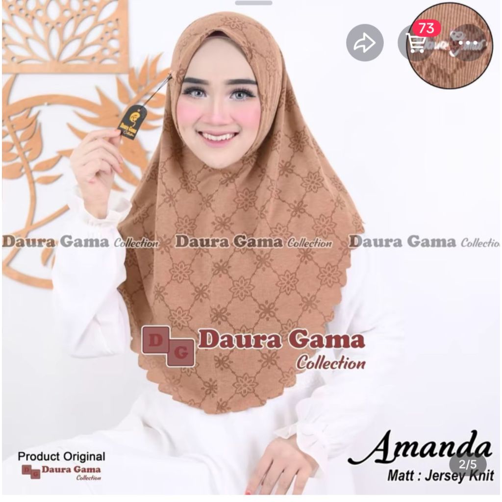 Sorong instant Amanda / bergo  oval daura gama