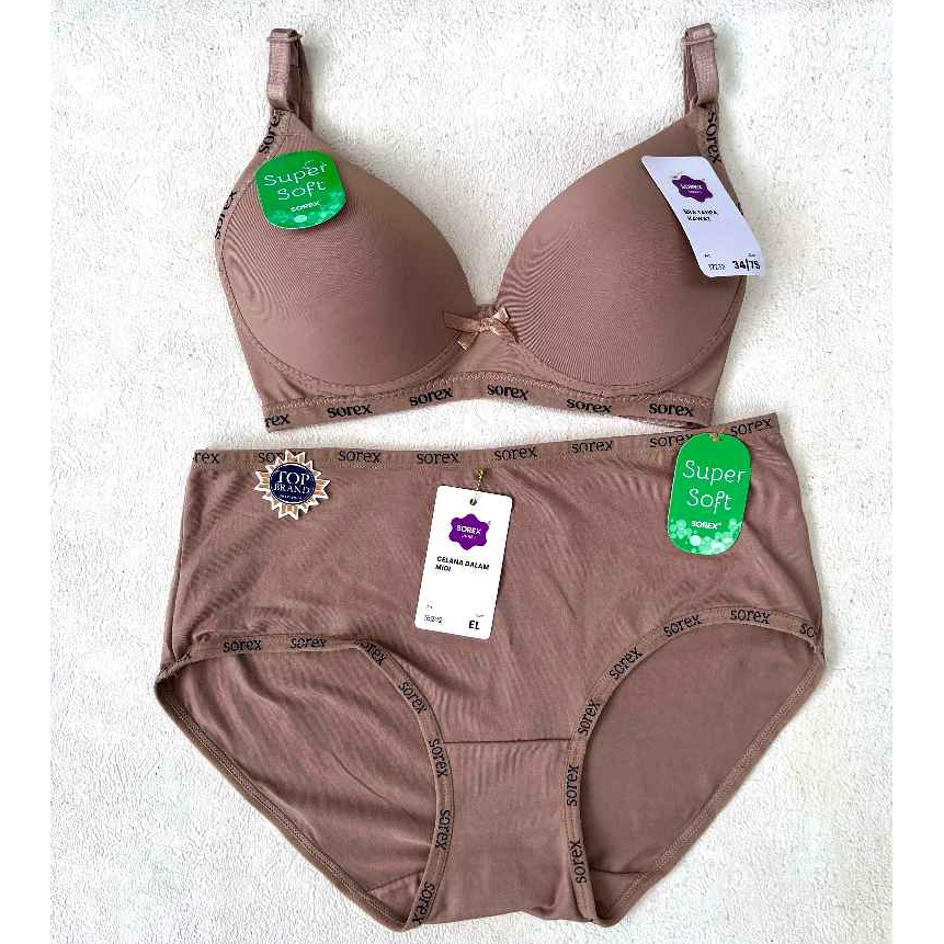 Bra Set Dengan CD Sorex Soft Tanpa Kawat (Bra + CD)