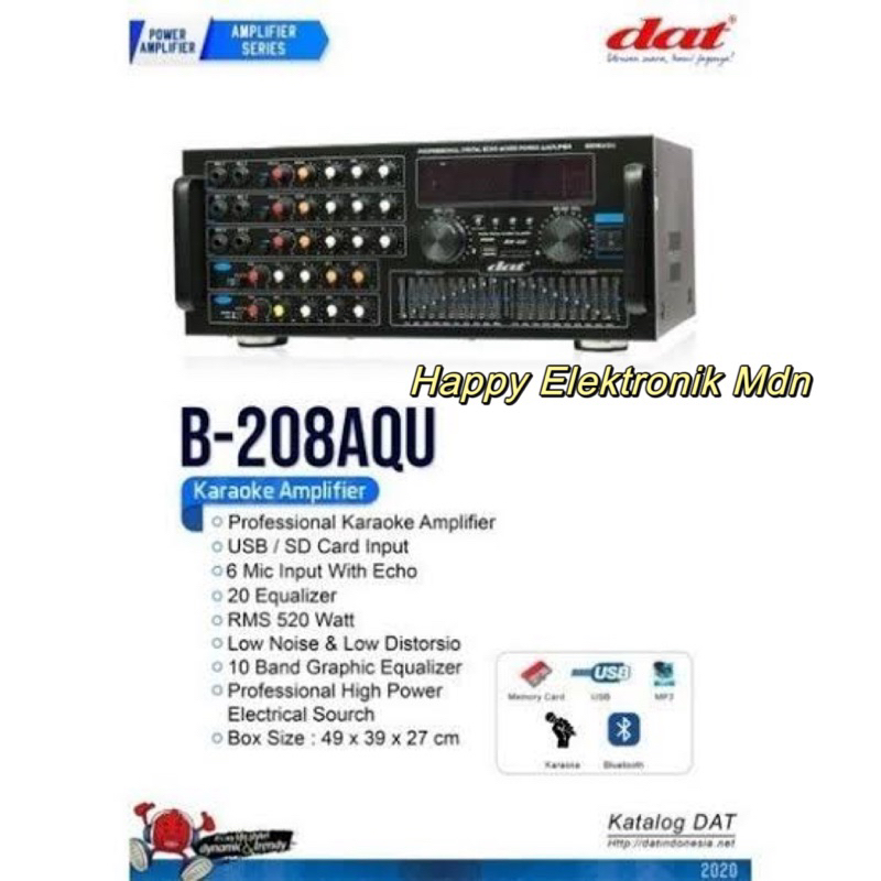 AMPLI DAT B208AQU DAT Amplifier DAT B208AQU DAT AMPLI Karaoke Ampli B208AQU amplifier USB Bluetooth 