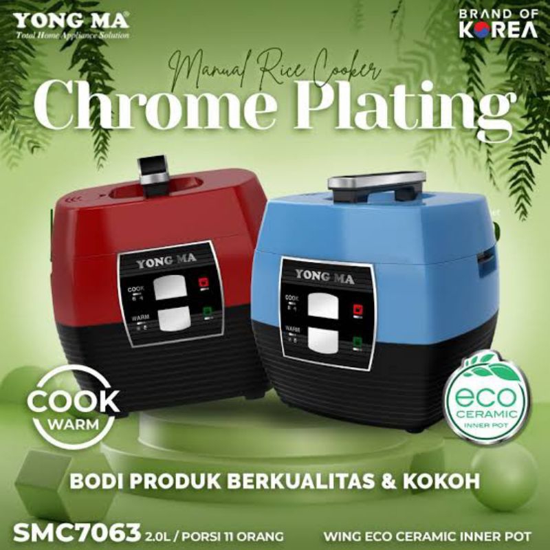 YONG MA MAGIC COM RICE COOKER 2LITER MANUAL SMC7063 2LITER - GARANSI 2 TAHUN
