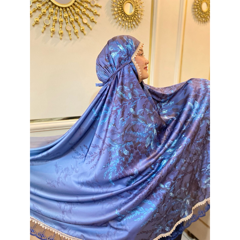 Mukena Dewasa Sutra Silky Renda Mewah 2 in 1 Traveling Jumbo Mukena Dewasa Fashion Terbaru