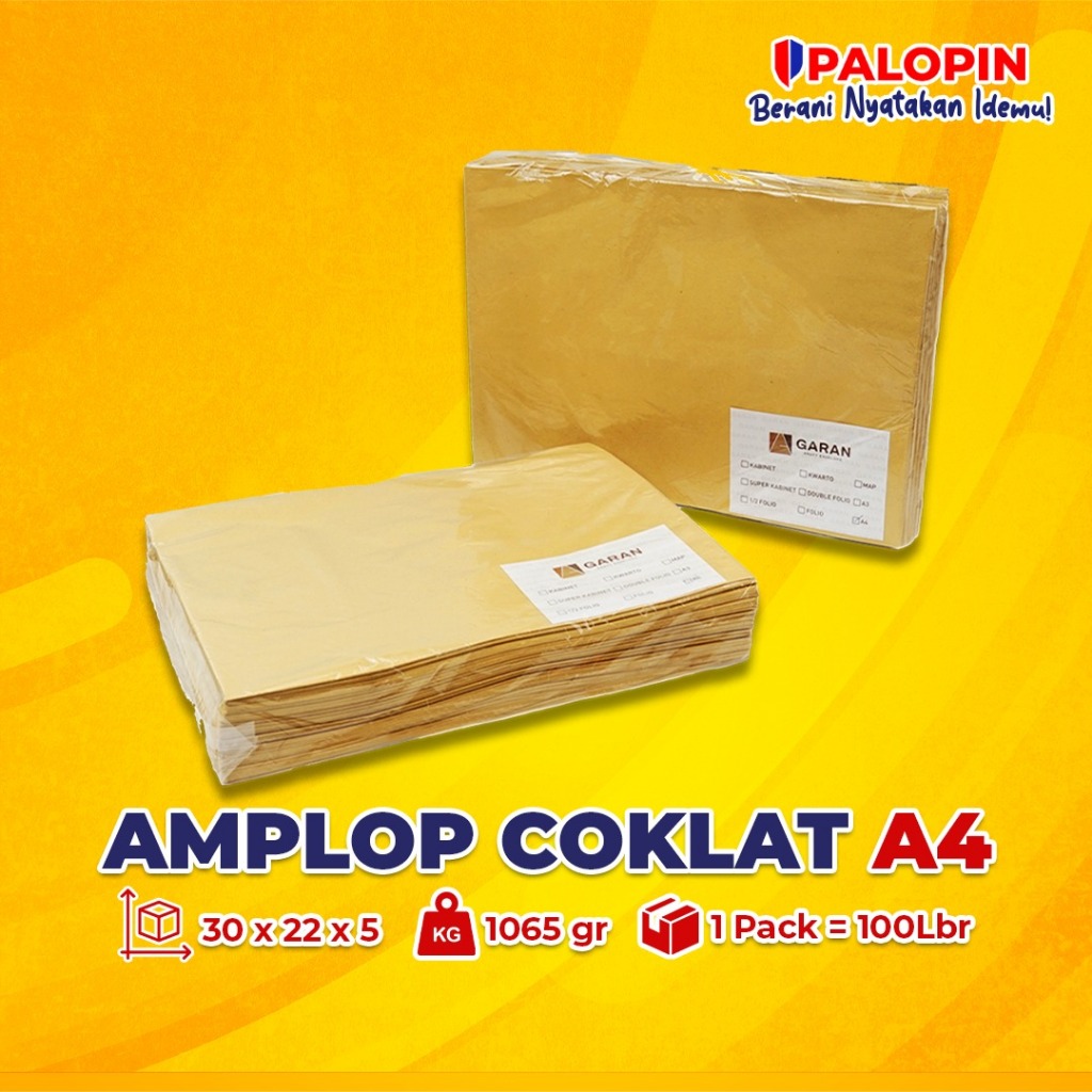 

Amplop Coklat Garan uk A4