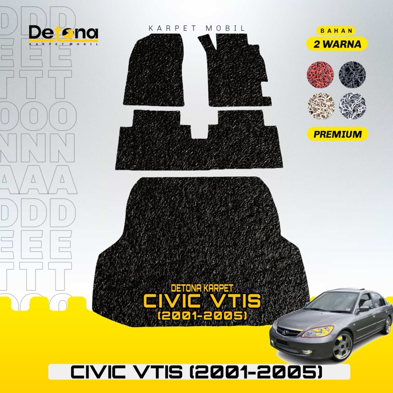 Karpet Mobil Mie PREMIUM HONDA CIVIC VTIS 2001-2005 / Karpet Mie Mobil PREMIUM HONDA CIVIC VTIS 2001