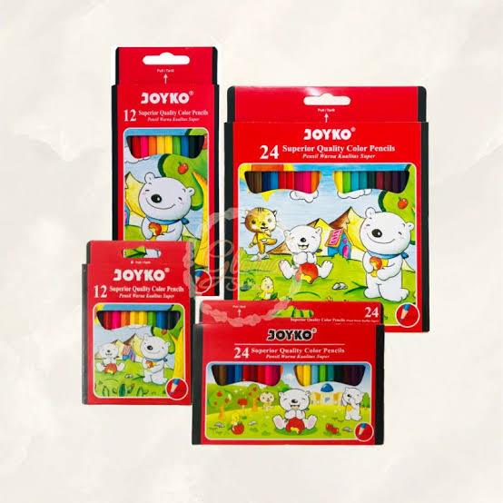 

Pensil Warna Merek Joyko Merah Isi 12 Warna dan Isi 24 Warna Panjang Pendek Lengkap