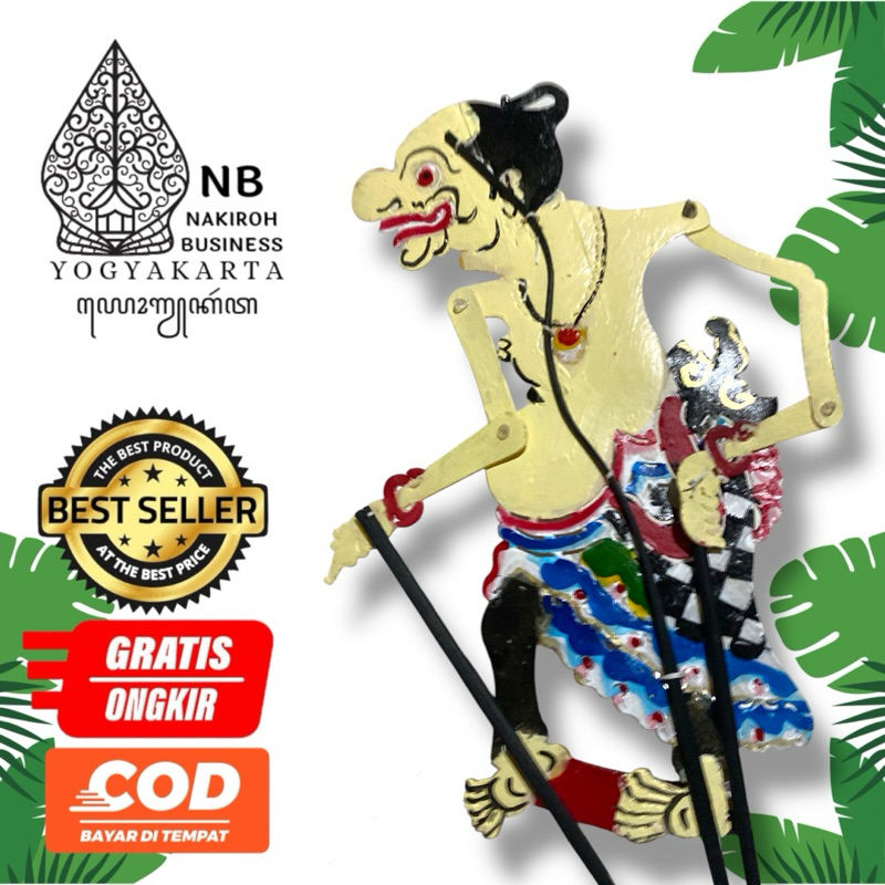 NAKIROHBUSINESS WAYANG kulit GARENG VERSI SENO BAHAN KULIT SAPI ASLI -+ 45 CM