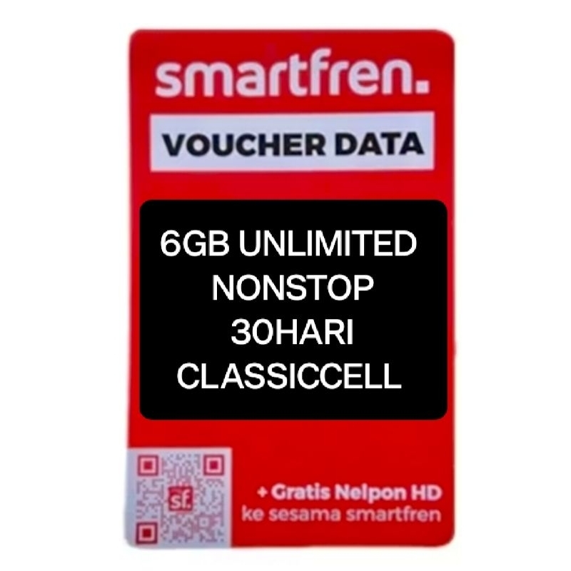 V.SMARTFREN 6GB UNLIMITED NONSTOP+BONUS KUOTA LOKAL 15GB