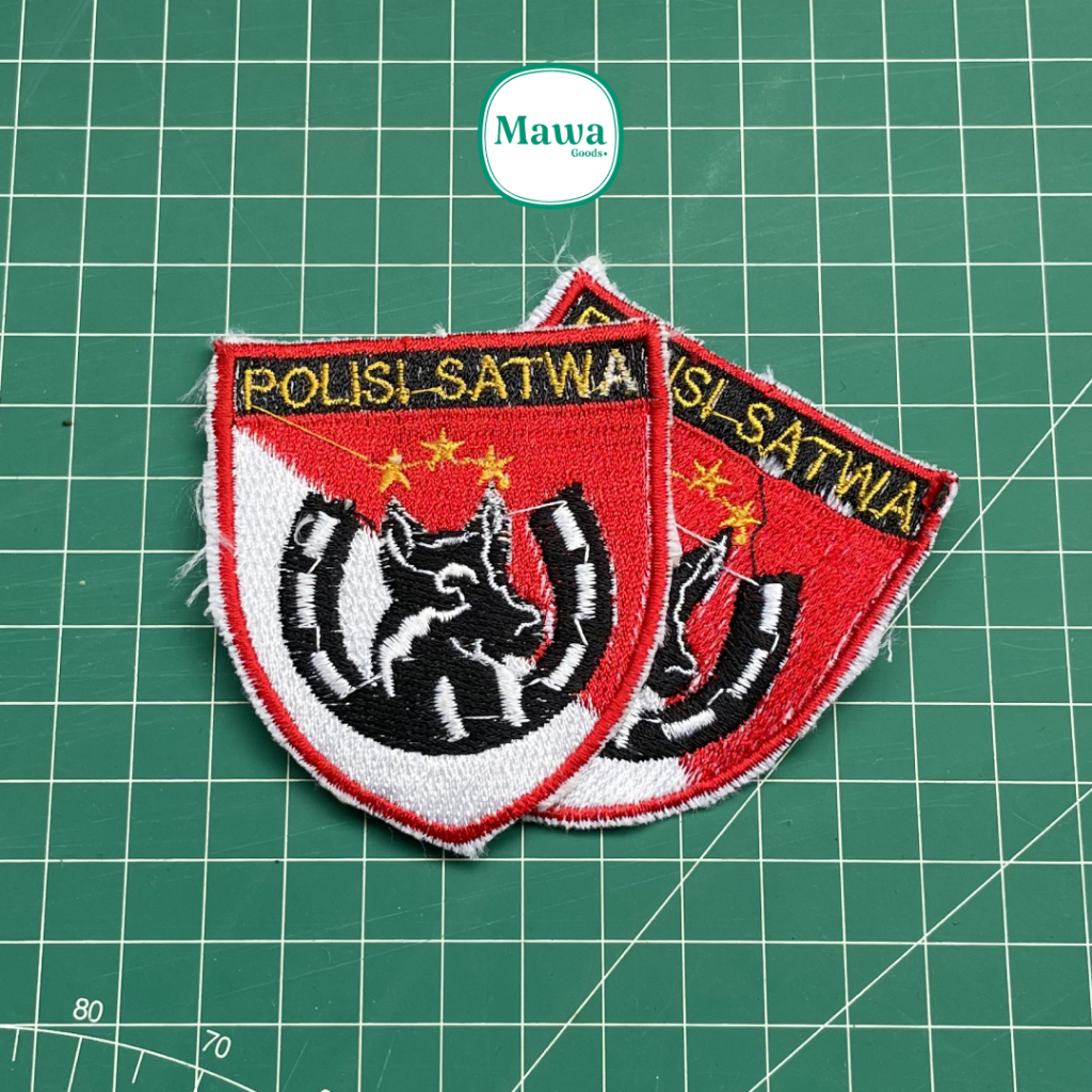 Polisi Satwa Bordir / Logo Polisi Satra / Patch Emblem Polisi Satwa Bordir Terbaru Termurah Custom L