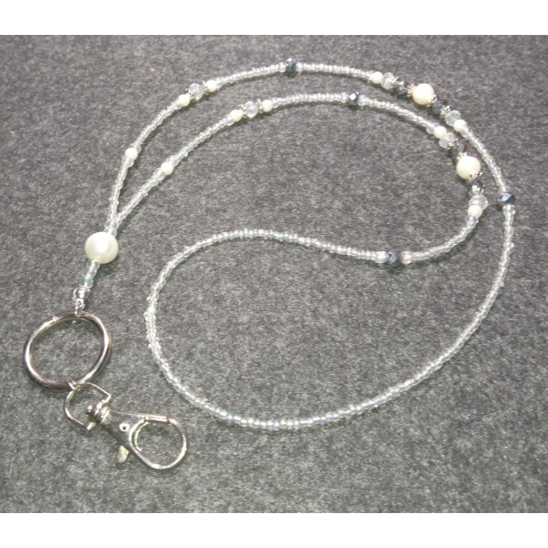 

Tali Kalung Strap ID Card Tali Kartu Manik Kaca Pearl Kristal