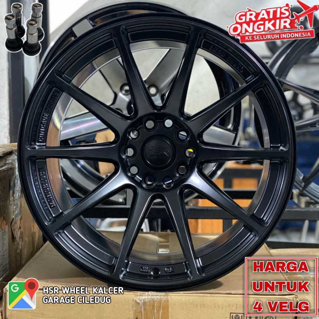 VELG RACING MOBIL CIVIC, ACCORD, CAMRY HSR SHINJUKU R18 LEBAR 95-10,5 SEMI MATT BLACK