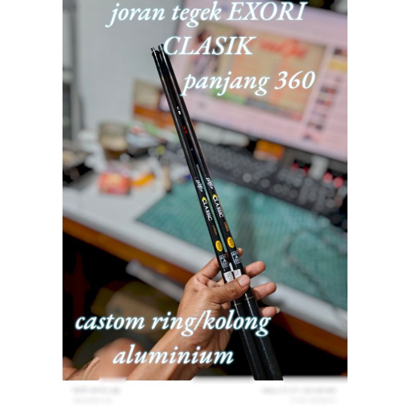 joran tegek merk EXORI CLASIK castom kolong/ring aluminium, panjang 360