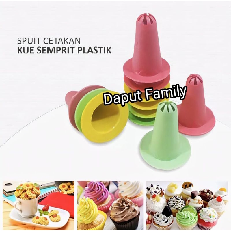 spuit dekorasi kue / spuit plastik 4pcs